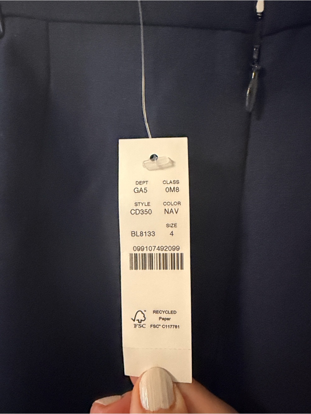NWT J.Crew Pencil midi skirt in four season stretch, Navy, 4 - Picture 4 of 6